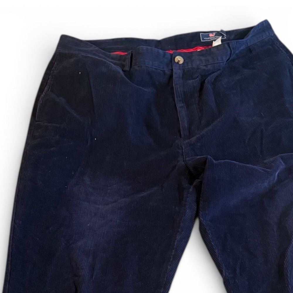 Vineyard Vines Men's Classic Corduroy‎ Pants Navy Blue Size 38x30 Straight Fit